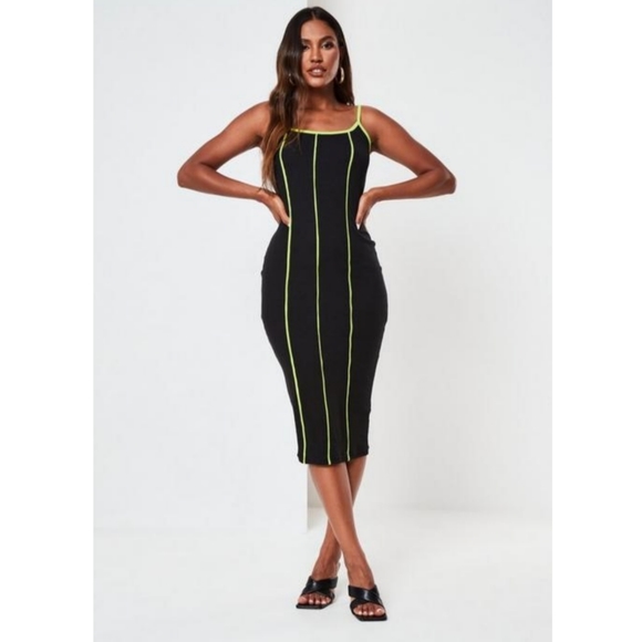 Missguided Black Contrast Midaxi Dress - Picture 7 of 10